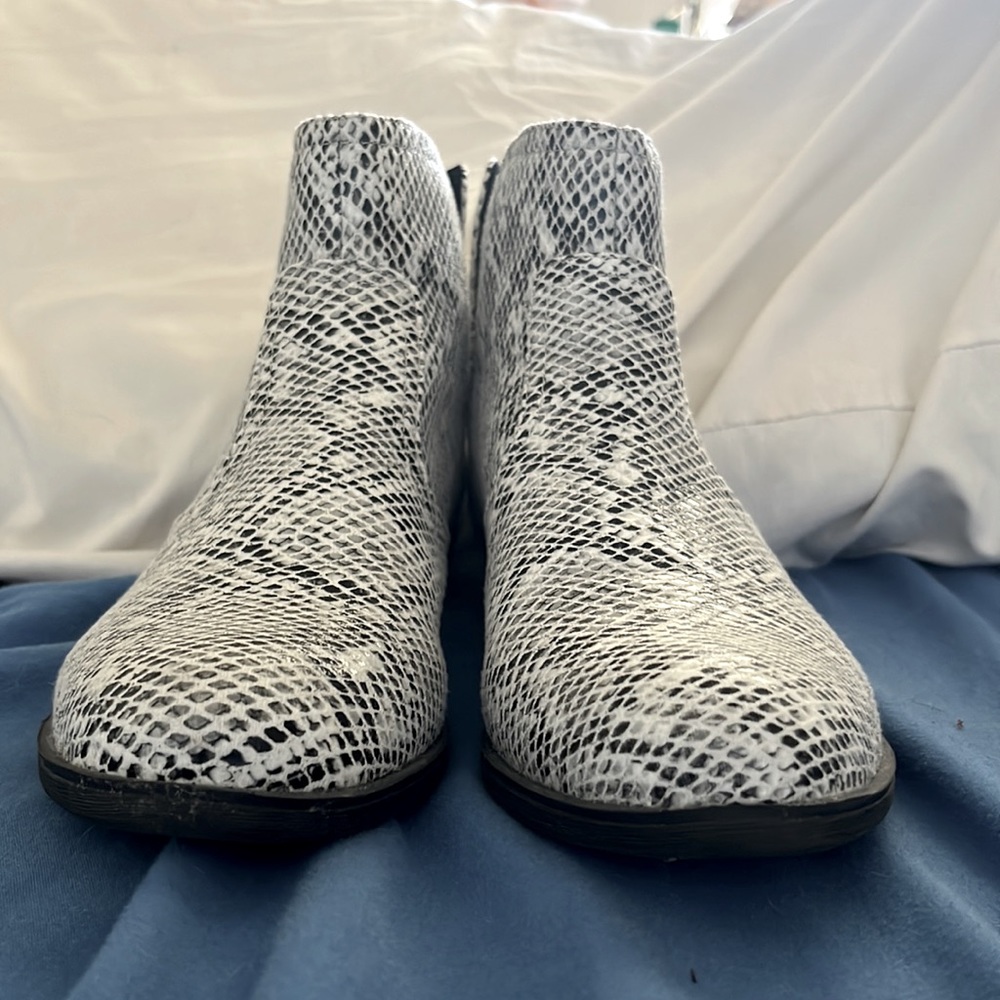 snakeskin ankle boots